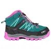 Image de Chaussures de marche de randonnée mid enfant CMP Rigel Waterproof - lake-pink fluo/vert - 34