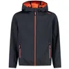 Image de Veste imperméable fille - CMP - Antracite-Campari - 10 ans - Softshell - Respirante - Légère