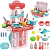 Image de Jouet de cuisine pour enfants - Set en plastique 28 pcs - Valise portable - Rose