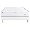 Image de LUXURY LITERIE - Ensemble matelas + sommier - IRIS - 140 x 190 cm - Tapissier - Ferme - Face été/hiver