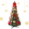 Image de Arbre de Noël Artificiel 1.2m Pop-up Pliant à Crayon de Noël Arbre de décoration Scintillant pour Décoration de Noël Mariage