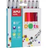 Image de 8 feutres - Encre lavable - Double pointe avec embout rond - Apli Kids