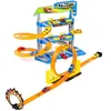 Image de Garage à jouets pour voitures miniatures - MOLTO - 3 étages - 1 looping - 2 voitures à friction incluses