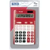Image de Calculatrice de bureau - Rouge - 12 chiffres - Double alimentation - 3 touches mémoire