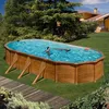 Image de GRE Piscine Pacific Ovale 730 x 575 cm h 120 imitation bois - Marron