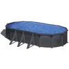 Image de Piscine ovale en acier - Gris anthracite - Filtration à sable - Renforts apparents