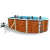 Image de ETNICA Piscine hors sol en acier ovale 550 x 366 x 120 (Kit complet piscine Filtre Skimmer et échelle)