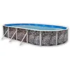 Image de PIERRE GRISE Piscine hors sol ovale en acier 730 x 366 x 120 cm (Kit complet piscine Filtre Skimmer et échelle)