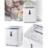 Image de Machine à glaçons INOX 12kg Réservoir 1.5L - Bac amovible - Nettoyage automatique Cycle Voyant de niveau deau faible