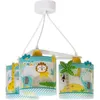 Image de Lampe à suspension enfant - Dalber - My Little Jungle - 3 lumières - Bleu - Dimensions L 39 cm H 20 cm
