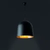 Image de Suspension en aluminium FARO CRATER noir et or pour salle à manger - 3 ampoules E27 de 40W max