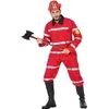 Image de Déguisement Homme Pompier - ATOSA - Costume Rouge - Veste et Pantalon - Thème Métiers - Adulte