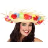 Image de Chapeau - Adultes - Chapeau de paille à fleurs - Blanc - Décontractée - Mixte