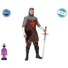 Image de Déguisement chevalier croisé homme - ATOSA - Imitation côte de mailles - Pantalon tunique col et coiffe