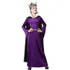 Image de Déguisement - ATOSA - Reine Méchante - Robe en velours violet - Cape noire - Pour filles de 11 à 12 ans