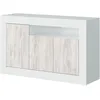 Image de Buffet - BALTIK - Effet bois / Blanc - 3 portes