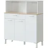 Image de Meuble de cuisine KIRA - Décor blanc artik et chêne alaska - 3 Portes + 1 Tiroir - L126 x H108 x P40 cm