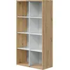Image de Bibliothèque étagère NOA - Blanc et chêne - 8 cases - 137x715x33 cm
