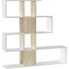 Image de Bibliothèque étagère ZIGZAG - Chêne et blanc - 4 niveaux - Mélamine - 145 x 145 x 28 cm
