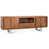 Image de Meuble TV - Giner y Colomer - Bois dAcacia - Métal Argenté - 4 Portes - 1 Tiroir