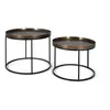 Image de Tables Basses - Giner y Colomer - Fer Noir & Aluminium - Finition Bronze - Lot de 2