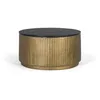 Image de Table basse - Granit - Diamètre 80cm - Base en aluminium - Bronze et noir