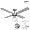 Image de Ventilateur de plafond CARIBE 50W 85cm chrome 1xE27 60W EDM 33801