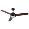 Image de Ventilateur de plafond avec lumière 3 pales 56W 6 vitesses Vermont Dark Wood Thinia Home. Noir/Bois
