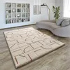 Image de Tapis ATTICGO shaggy géométrique 160 x 230 cm BRENDA 8832 blanc