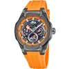 Image de LOTUS Montre Homme 18946/3 Vortex Boîtier en acier inoxydable 316l Noir Bracelet en caoutchouc Orange Noir