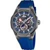Image de LOTUS Montre Homme 18946/4 Vortex Boîtier en acier inoxydable 316l Noir Bracelet en caoutchouc bleu Noir