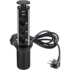 Image de Emuca Multiconnecteur élevable Vertikal EU Peint en noir Plastique et Aluminium.