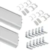 Image de Emuca Kit de 2 profils centraux Gola pour meubles de cuisine longueur 235m avec accessoires Aluminium Anodisé mat