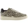 Image de Baskets en cuir fendu imprimé animal et métal femme Victoria Seul - beige