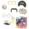 Image de Accessoires Photobooth Disco - BEISTLE - 9 formes cartonnées - Thème Disco - Enfant - Intérieur