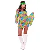 Image de Déguisement Hippie Femme - Robe et Bandeau Inclus - Taille M/L - Couleur Multicolore