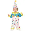 Image de Déguisement combinaison clown à pois pastel bébé