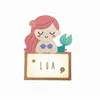 Image de Lampe à poser - Sirène - Rose - Personnalisable avec lettres en bois - LED intégrée