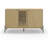 Image de CALICOSY - Buffet 3 Portes et Pieds en Métal L120 cm - Inca - Bois clair