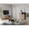 Image de Buffet Haut CAILIN   Chêne Artisan & Noir   2 portes 1 niche   90 x 40 x 120 cm