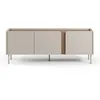 Image de Boxy - Meuble TV 3 portes en bois et métal L140cm - Beige