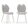 Image de CALICOSY - Lot de 4 chaises en tissu avec pieds en métal L48 cm - NOVA - Beige / Beige