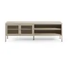 Image de Meuble TV en métal beige 2 portes 160 cm - Latem - Maison Pavane