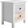 Image de Table de chevet 2 tiroirs en Blanc et tiroirs multicouleursVS VENTA-STOCK