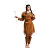 Image de Déguisement Indienne Adulte - Marron - NO NAME - Franges - Plume - Costume Femme