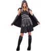 Image de Déguisement - Guerrière Sinistre - Femme - Noir - Robe avec cape - Halloween