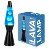 Image de Lampe à lave - FISURA - Lampe à lave bleue - Base noire - Ampoule halogène - 40 cm