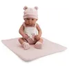 Image de Poupée - TACHAN - Poupée bébé réaliste - 40 cm - Habits en tricot rose et blanc - Pour enfants 3 ans et plus