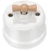 Image de Va et Vient avec passe câbles Porcelaine blanche Manette Hêtre naturel GARBY
