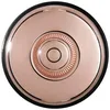 Image de Poussoir en porcellaine noire carcasse et bouton cuivre brillant Dimbler
